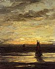 Fishing Boats At Dusk by Hendrik Willem Mesdag